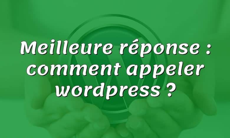 Meilleure réponse : comment appeler wordpress ?